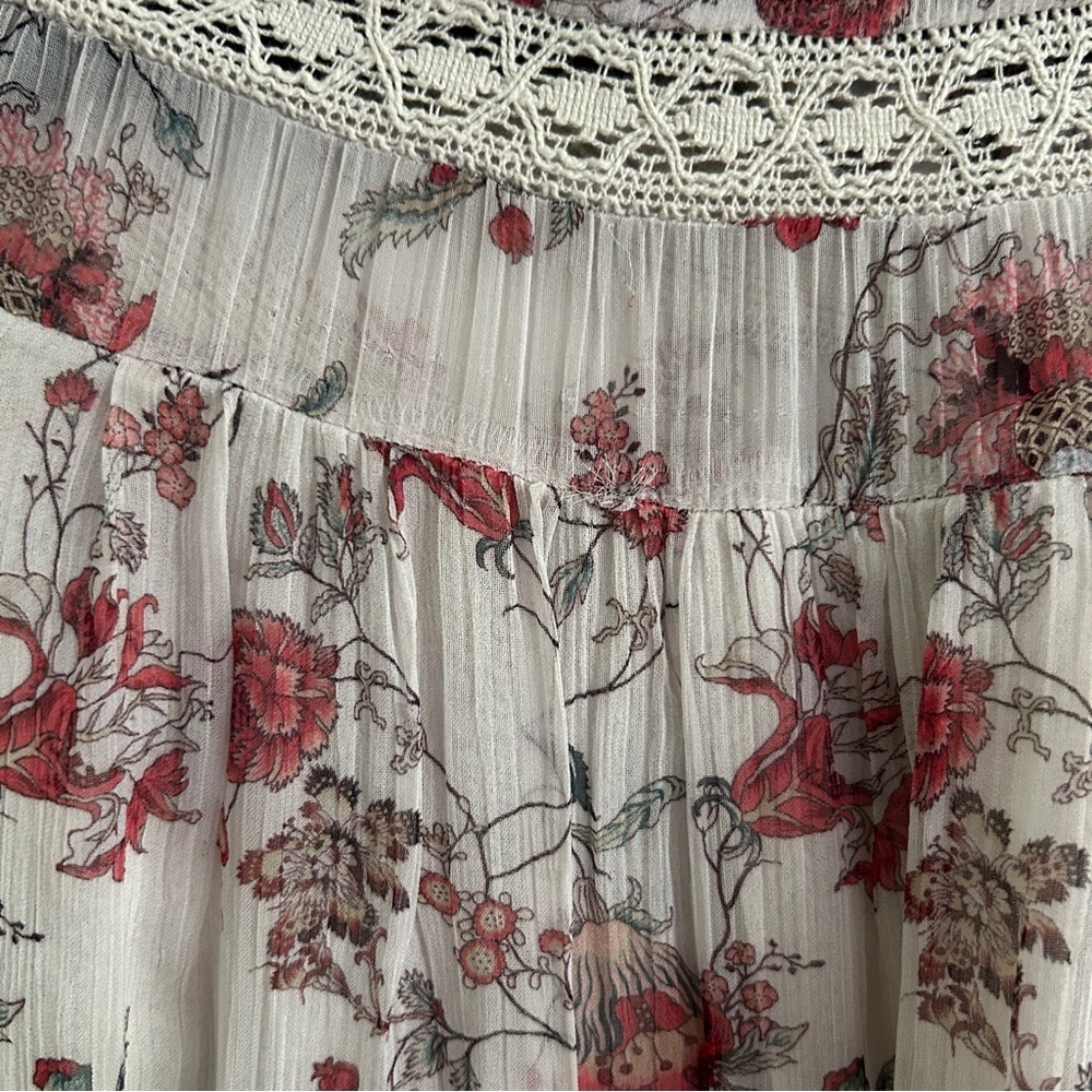 ANTHROPOLOGIE Floral Lace Trim Boho Cottagecore Blouse - Picture 11 of 11